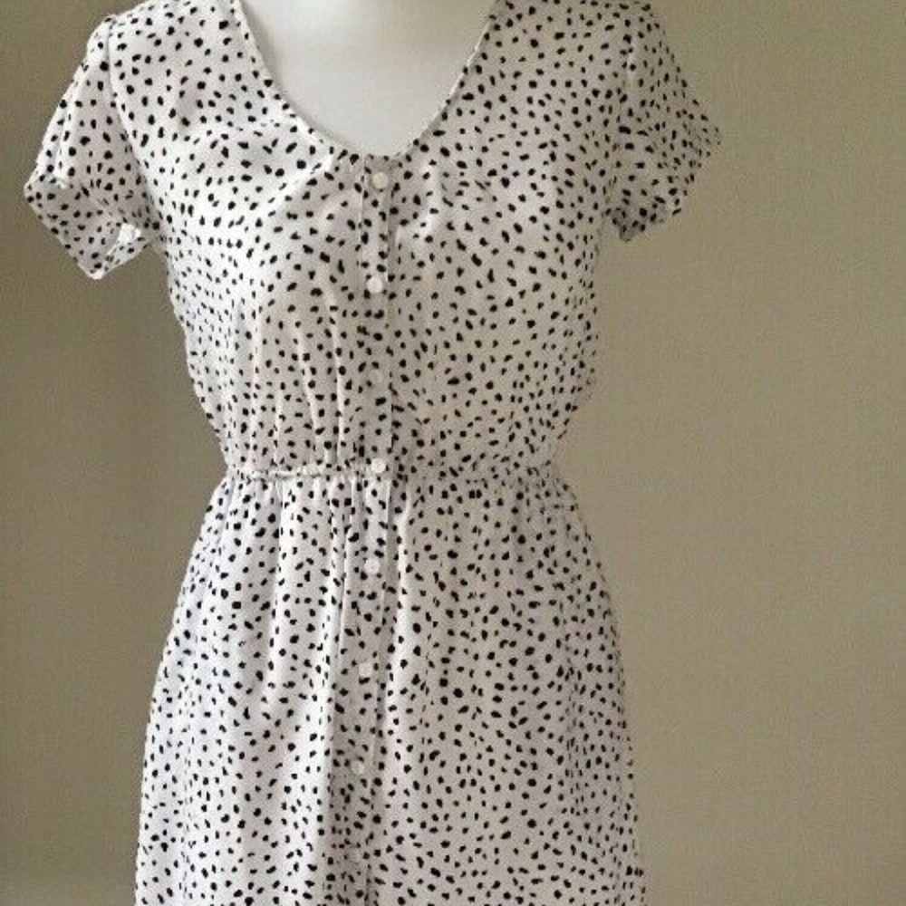 UO Kimchi Blue Button-Down Spotted Mini Dress